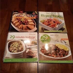 Lot of Four (4) Pampered Chef Cookbooks Spiral Bound In EUC